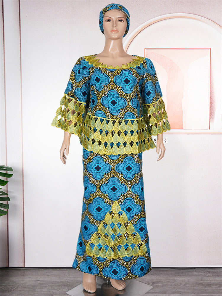 3XL 4XL Women Plus Size Clothing African Dashiki Print Wax Dress Wedding Party image 7
