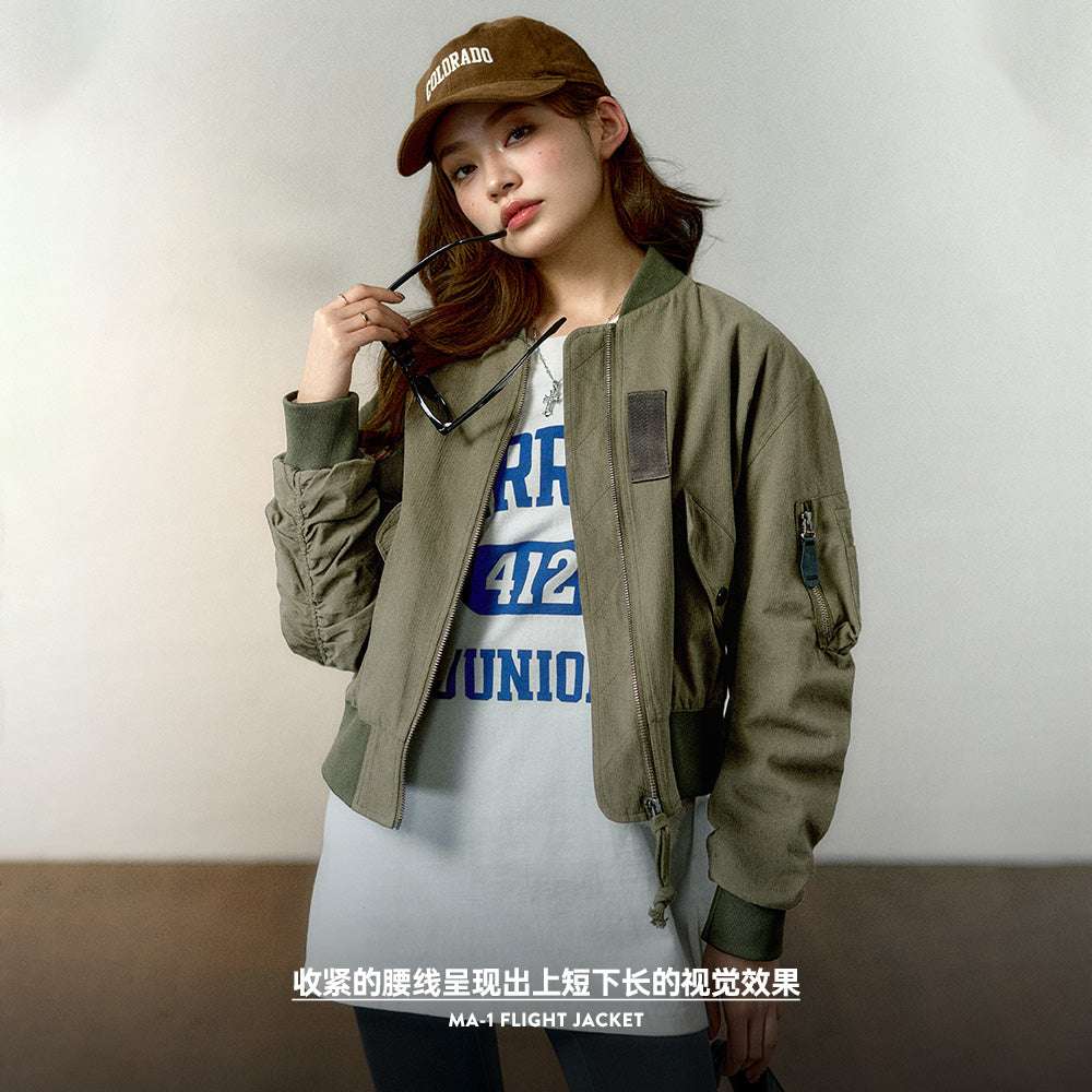 Maden Women’s Bomber Jacket MA1 Winter Fashion Streetwear Retro Varsity Jacket image 5