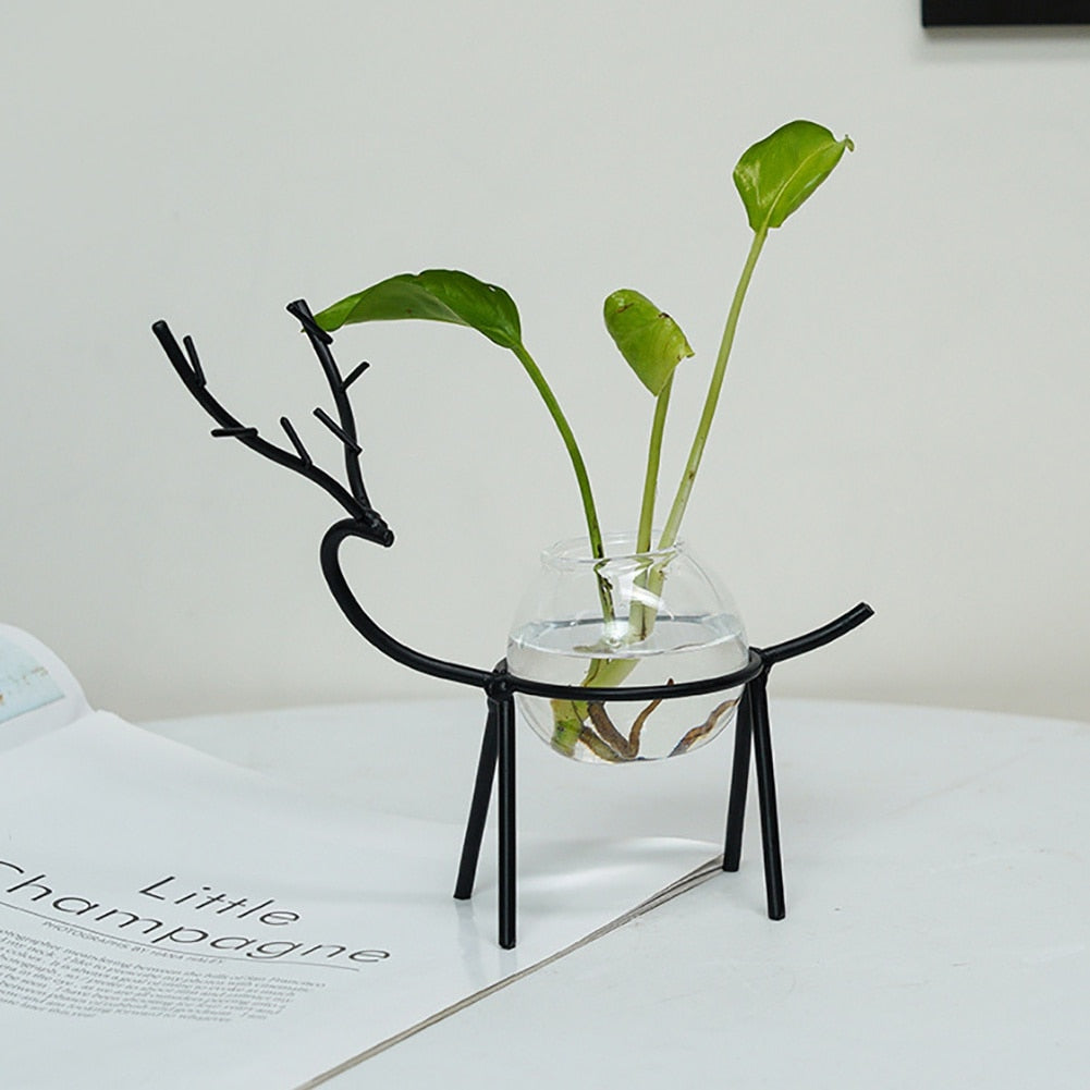Glass Tabletop Hydroponics Plant Bonsai Flower Wedding Christmas Decorative Met image 5