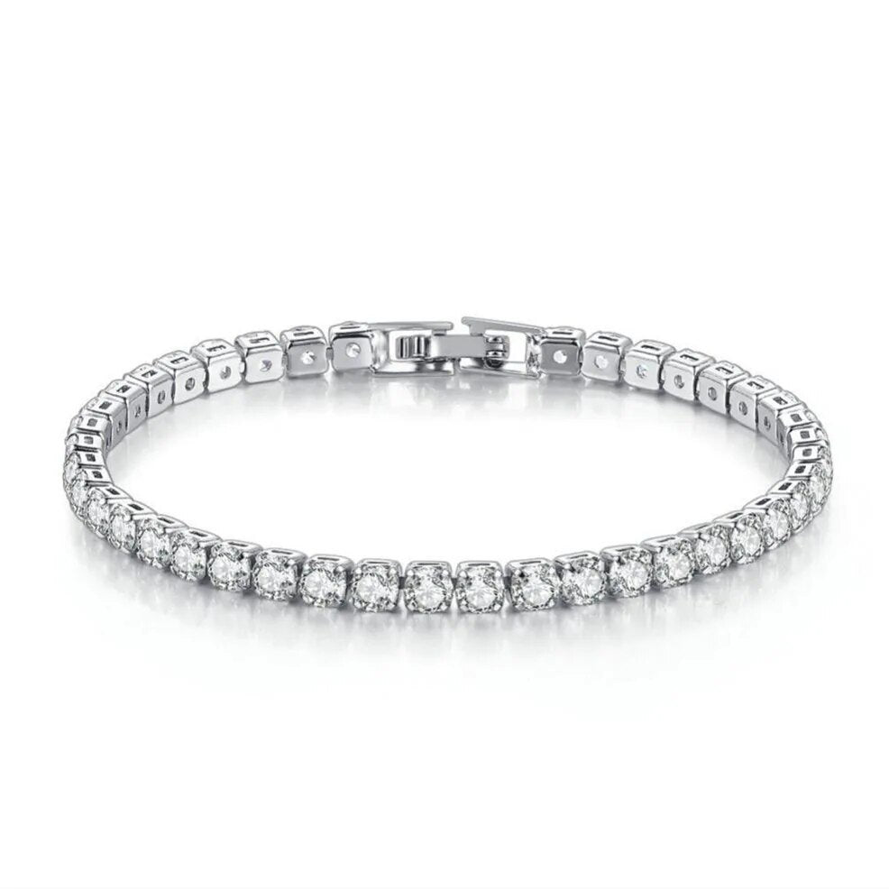 4mm Cubic Zirconia Tennis Bracelet Iced Out Chain Bracelets For Women Men Golde image 8