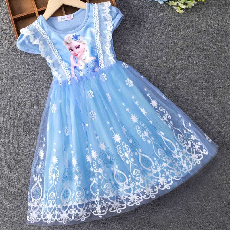 2024 New Girls Clothes Summer Flying Sleeve Kids Dress Party Baby Dresses for image 0