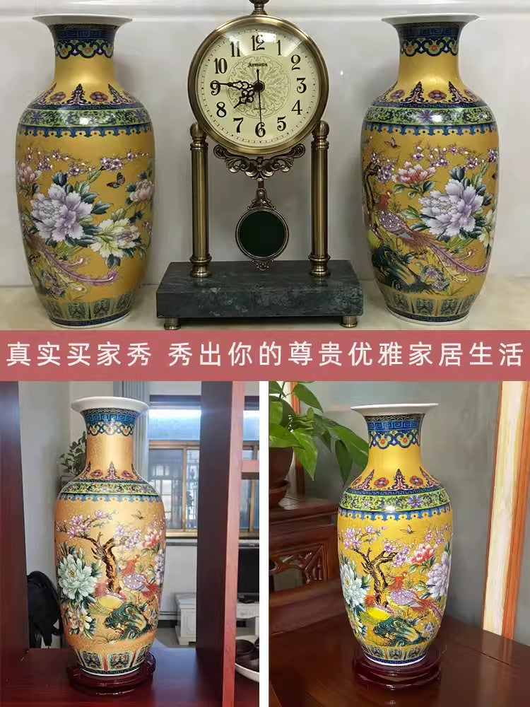 Golden Jingdezhen ceramics, Chinese style enamel colored vase decorations, home image 5