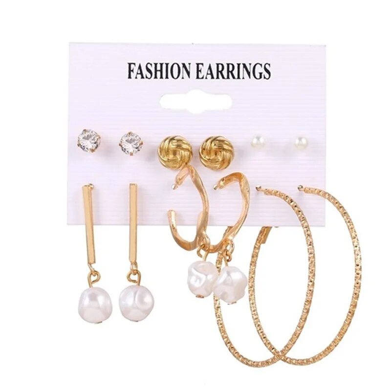 FNIO Statement Gold Color Big Bamboo Circle Hoop Earrings For Women Hip Hop Ear image 16