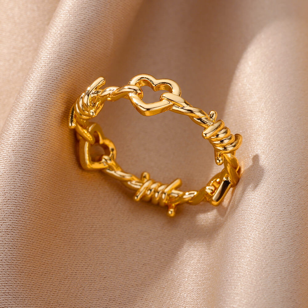 Stainless Steel Rings for Women Aesthetic Sunflower Gold Plated Wedding Couple image 27