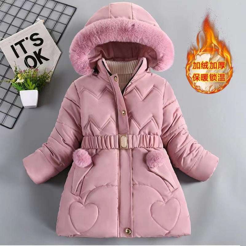 3 4 5 6 8 10 Years Winter Girls Coat Keep Warm Thicken Kids Jacket Hooded Zippe image 7