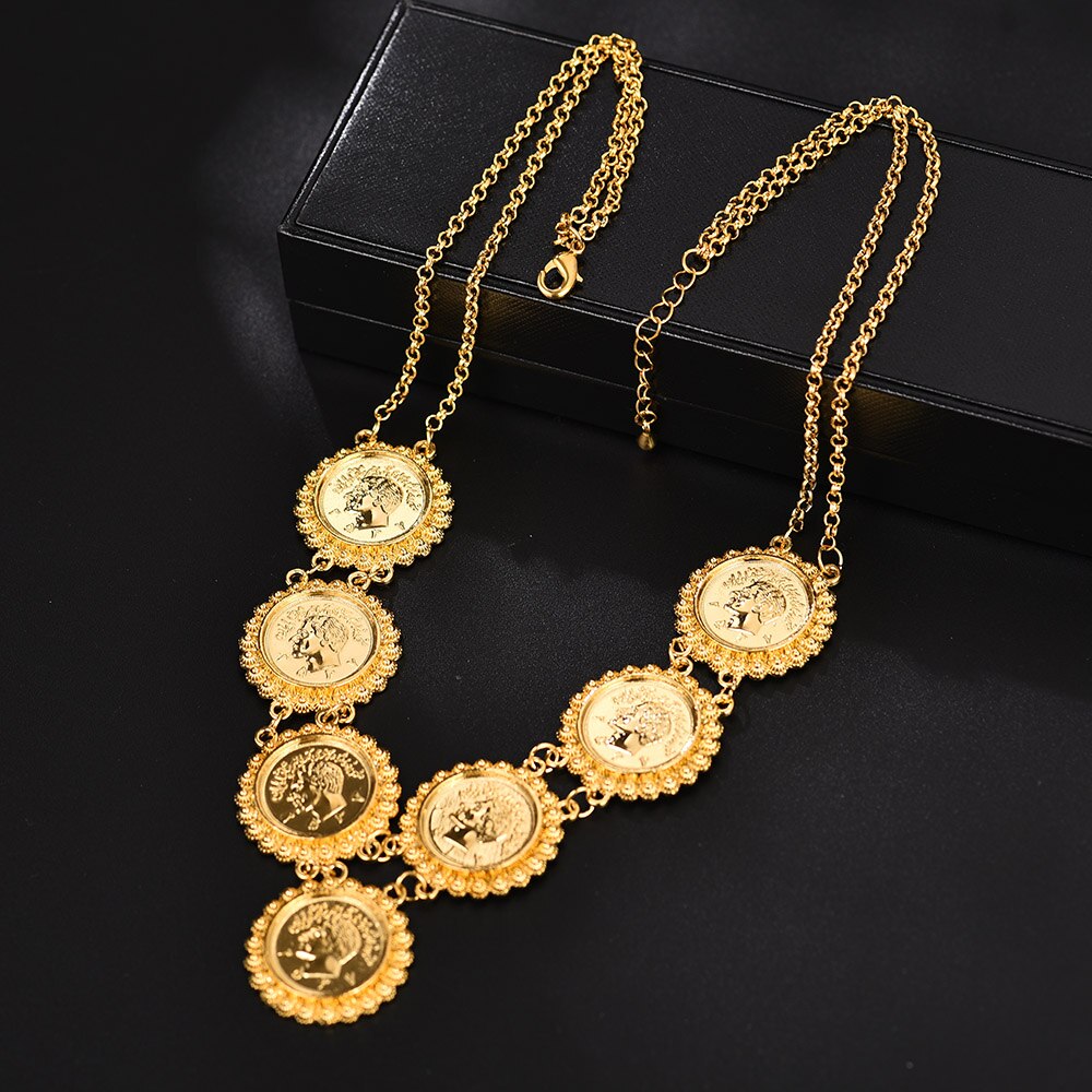 NEW Muslim Allah Necklace Arabic Coin Necklace for Women Gold Color Arab/Africa image 9