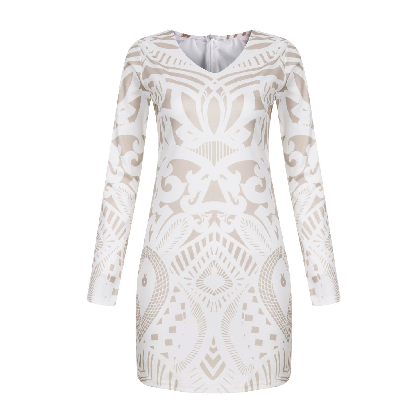 Elegant Party Sheath White Dress Women Spring Sexy Slim Long Sleeve Embroidered image 3