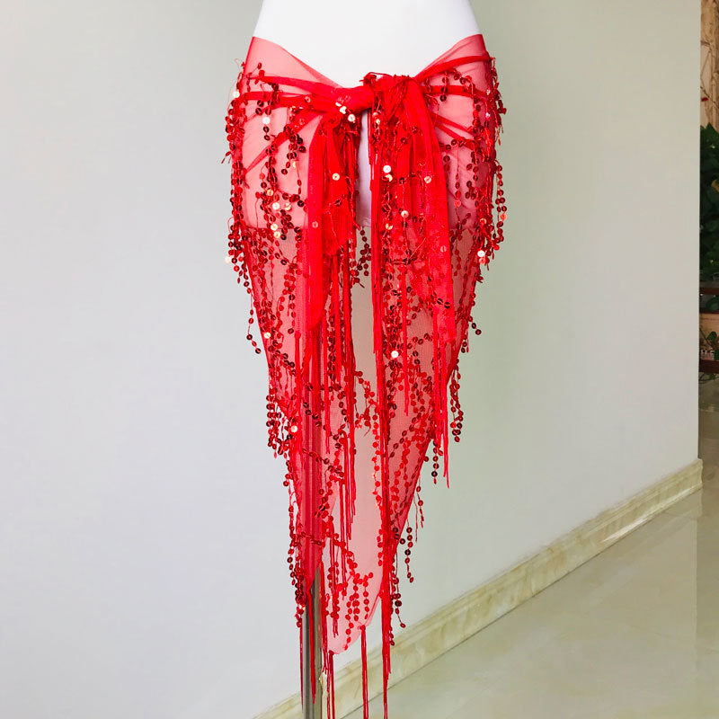 Colorful Sequins Tassel Belly Dance Belt Show Costumes Belly Dance Hip Scarf Fo image 4