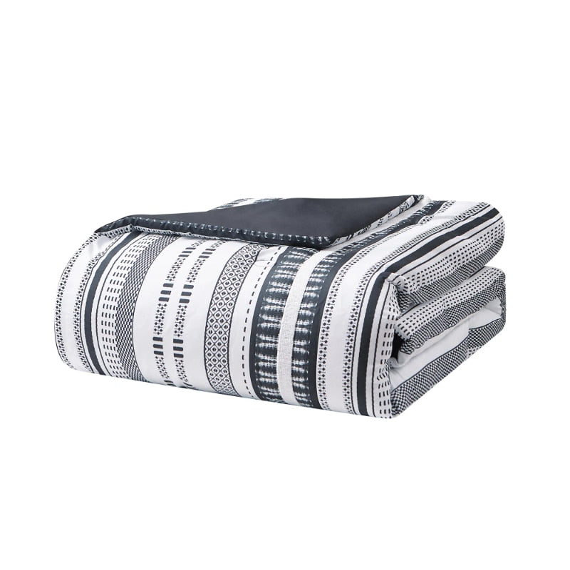 Mainstays 10PCS Black and White Stripe Bed in a Bag Bedding Set with Sheets and image 2