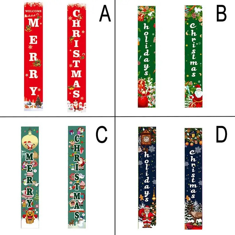 Christmas Decorations Red Merry Christmas Porch Sign Xmas Hanging for Home door image 6