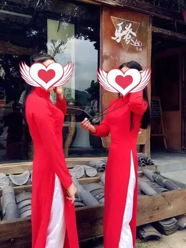 Ao Dai Vietnam Dress Flowing Skirt Aodai Dress Vietnam Clothing Vietnamese Ao D image 9
