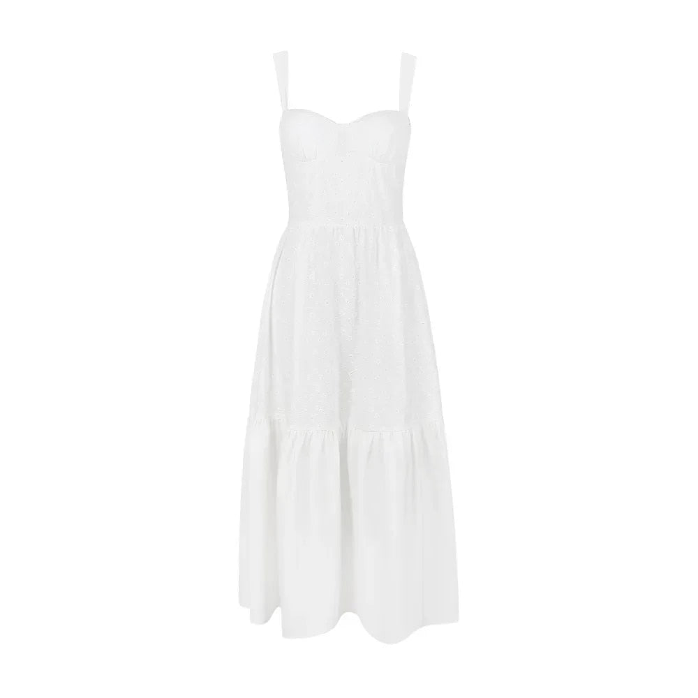 Mingmingxi High Quality Women's Summer Dress 2023 Linen-cotton Blend Jacquard D image 4