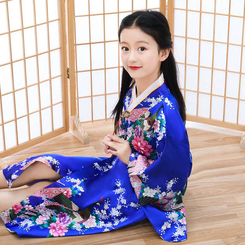 Girls Traditional Kimono Kids Original Ao Dai Yukata Wedding Dress Japanese Yuk image 1
