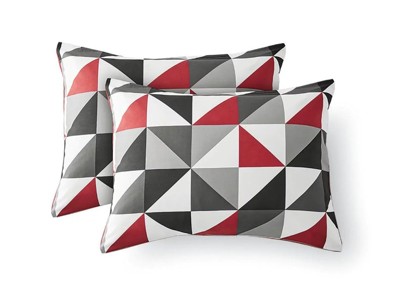Mainstays 10PCS Red Geometric Bed in a Bag Bedding Set with Sheets and 3 Dec Pi image 4