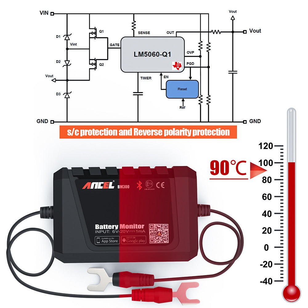 ANCEL BM300 Car Battery Tester Auto 12V Car Battery Analyzer Android IOS Circui image 2