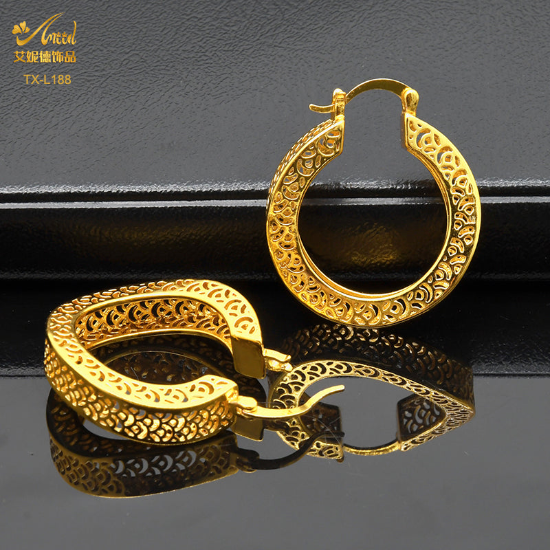 ANIID Nigerian Wedding Jewelry Set Gold Color African Necklace Pendant Sets For image 9