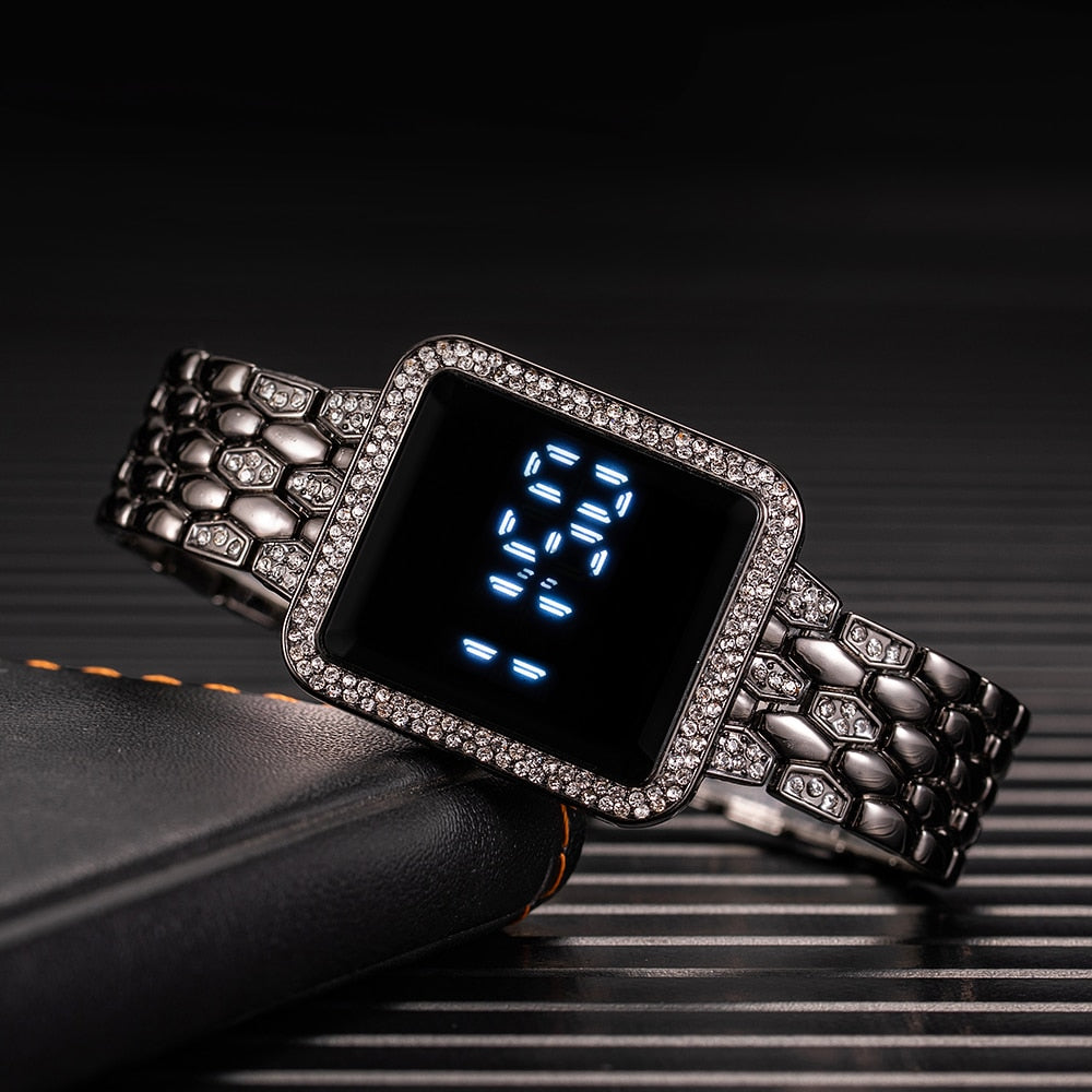Women Watch 2023 Top Luxury Rhinestone Rose Gold Wrist Watch for Women Fashion image 3