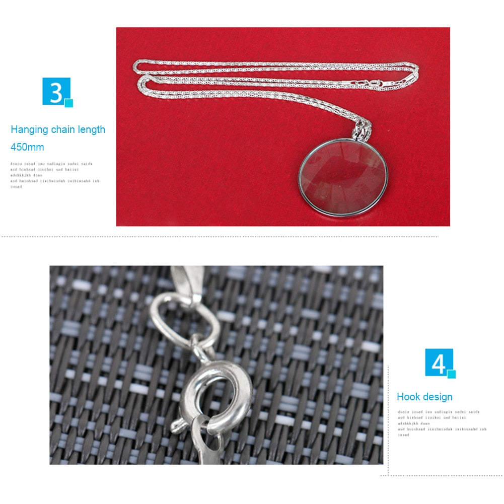 Decorative Monocle Necklace With 5x Magnifier Magnifying Glass Pendant Gold image 3