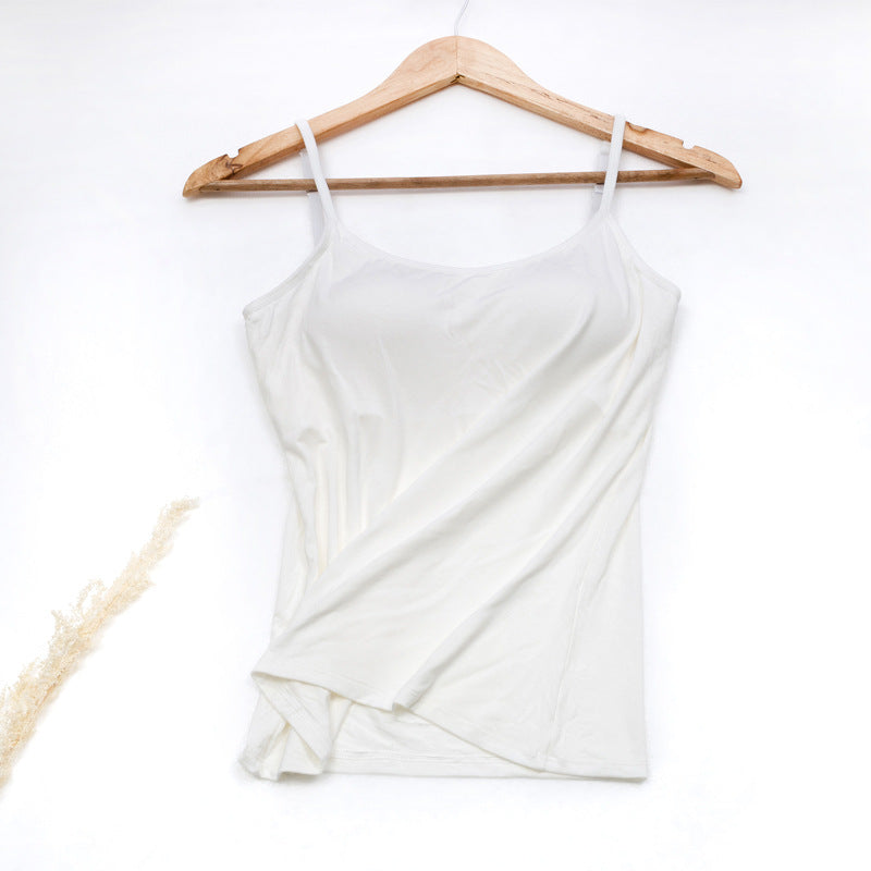 Women Camisole Vest Underwear Summer Soft Tank Top Bra Spaghetti Strap Modal Sl image 14