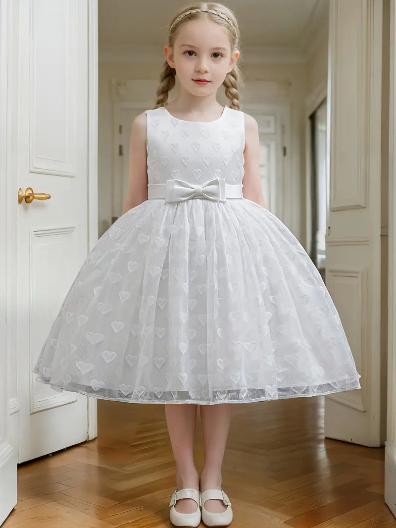Girls Party Dresses Summer Luxury Elegant Bow Princess Dress Kids Baptism Lace image 1