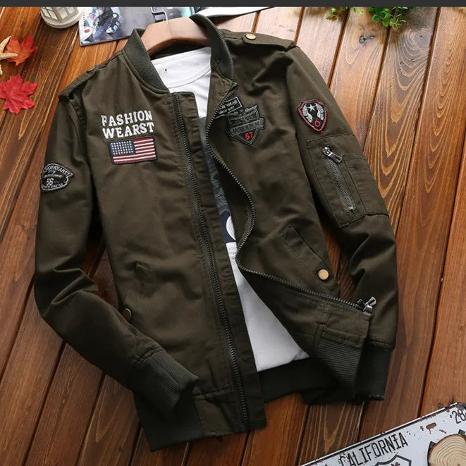 New Spring Military Style Pilot Jacket Multi-pocket Men Tactical Flight Jacket image 4