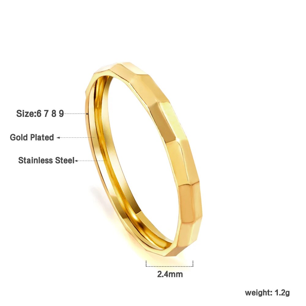 LUXUSTEEL Romantic Double Hollow Heart Rings for Women Stainless Steel Golden M image 11