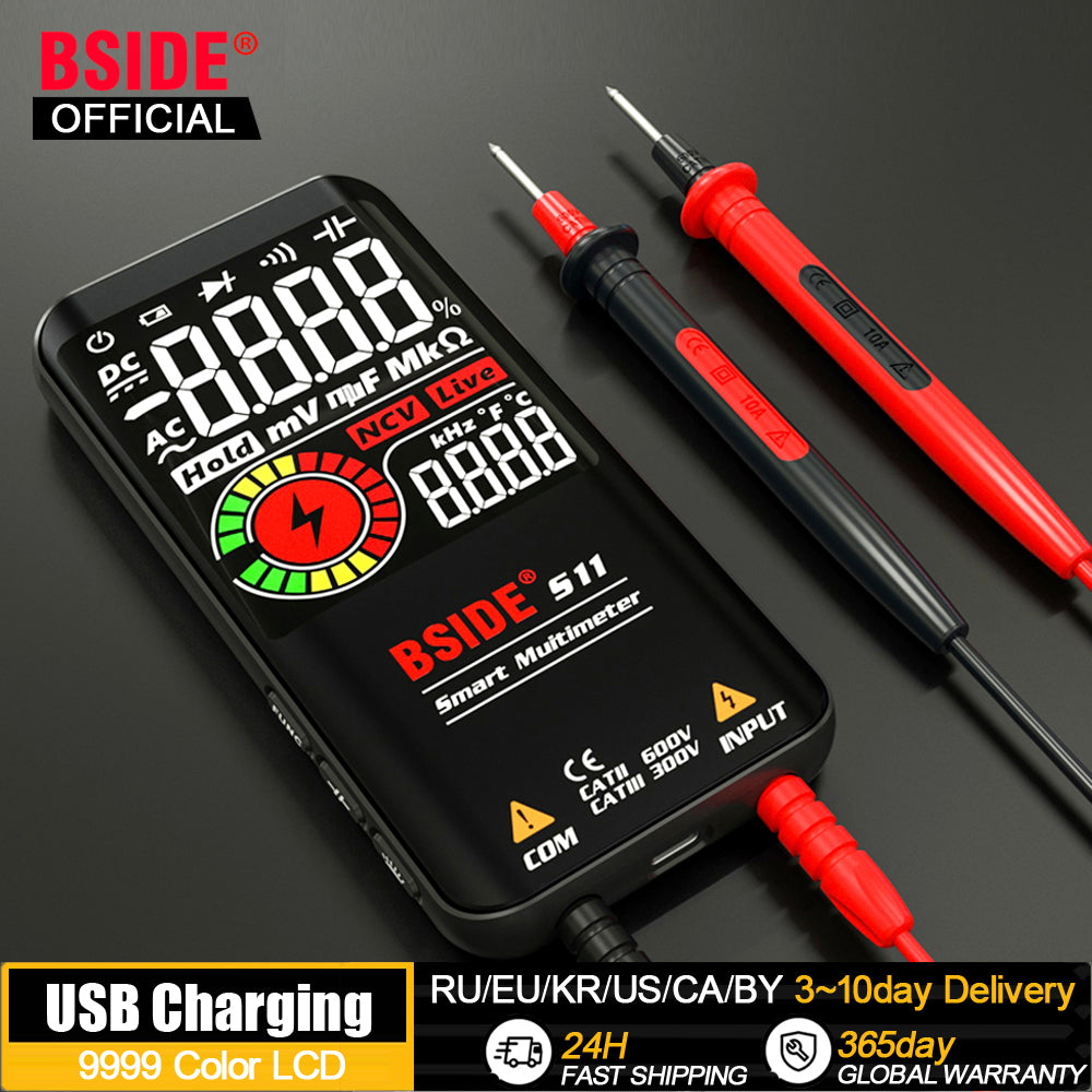 BSIDE Profesional Digital Multimeter Smart 9999 EMF Multitester DC AC Voltage C image 1