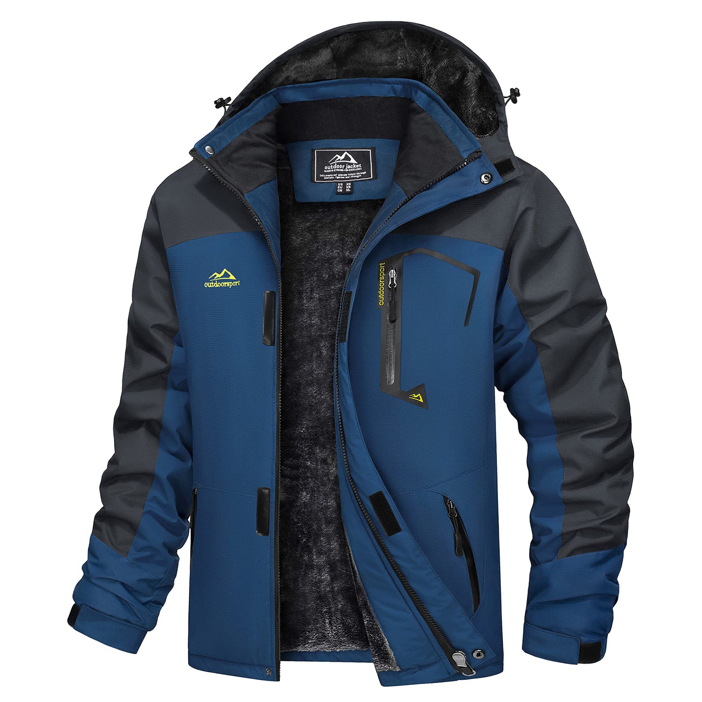 MAGCOMSEN Men's Hooded Fleece Ski Jacket Waterproof Thermal Thick Warm Parka Co image 4