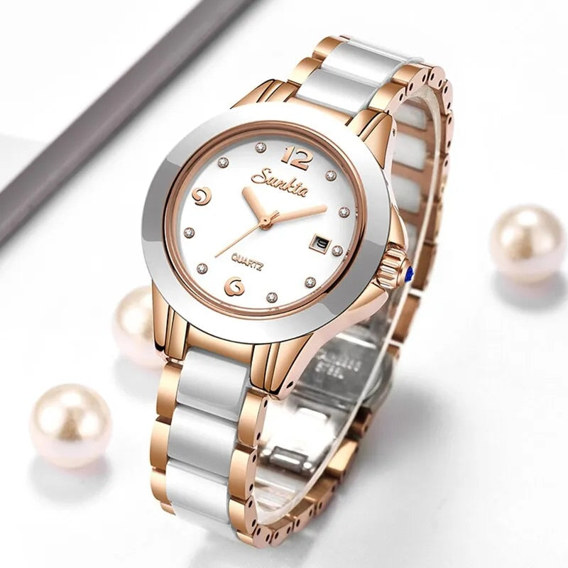 Fashion Women Watch Rose Gold Ladies Bracelet Watches Girl Reloj Mujer 2023 New image 3