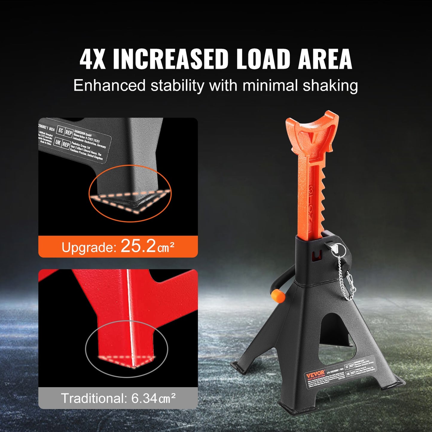 VEVOR Jack Stands 3/6 Ton (6000/12000 lbs) Capacity Car Jack Stands Double Lock image 5