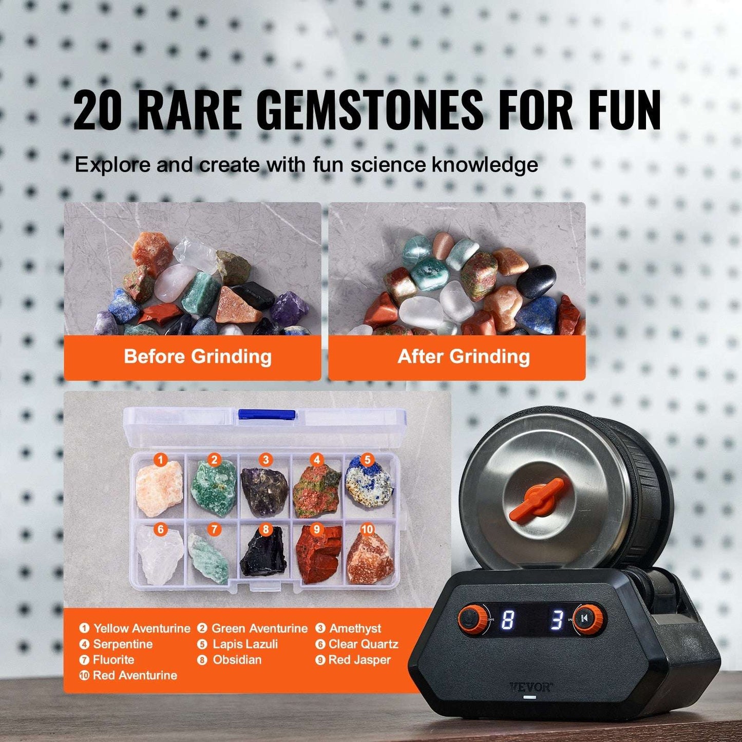 VEVOR Professional Rock Grinder Kit Rock Polisher For Kids And Adults Electroni image 7