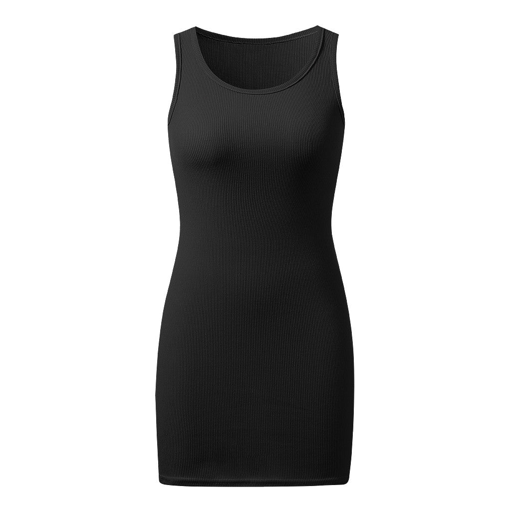 O Neck Sleeveless Formal Dresses For Wedding Guest Solid Color Sexy Sling Dress image 8