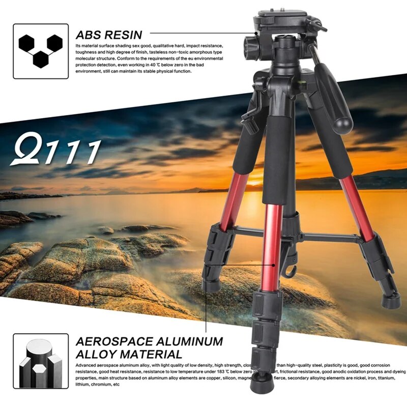 ZOMEI Q111 Professional Portable Travel Aluminum Camera Tripod&Pan Head for SLR image 1