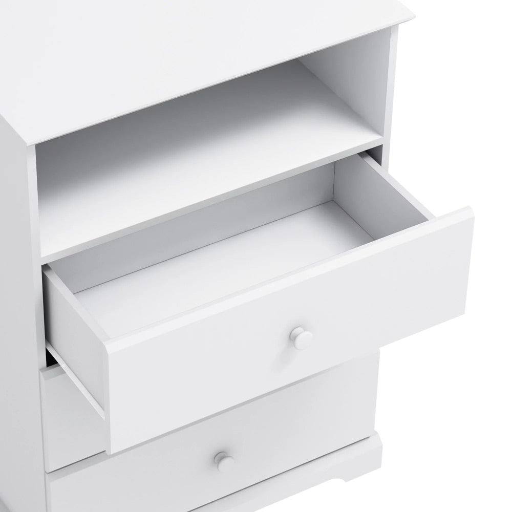 Campbell Wood 3-Drawer Kids Dresser with Storage Shelf, White,Durable and Stron image 6
