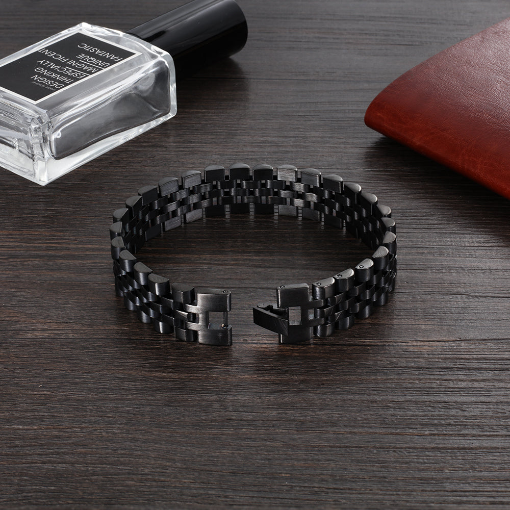 Luxury Gold Color Stainless Steel Bracelet 200mm Wristband Men Jewelry Bracelet image 9