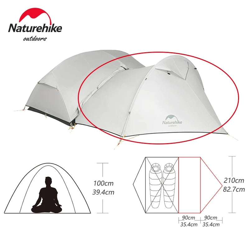 Naturehike Mongar 2 Tent 2 Person Backpacking Tent 20D Ultralight Travel Tent W image 5