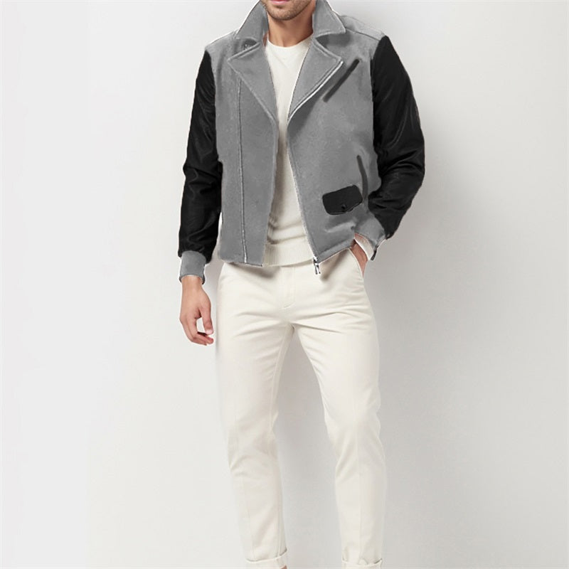 Men s Fit Quilted Puffer Jacket with Hooded Zip Up Long Sleeve Contrast Color image 7