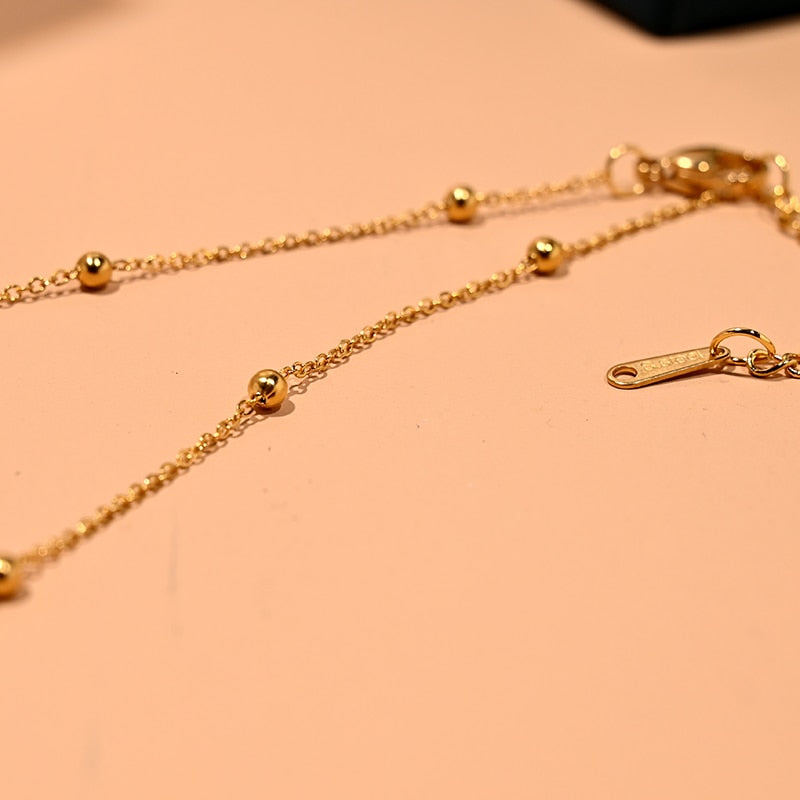 MOON GIRL Waterproof Gold Color Stainless Steel Heart Initial Necklace for Wome image 6