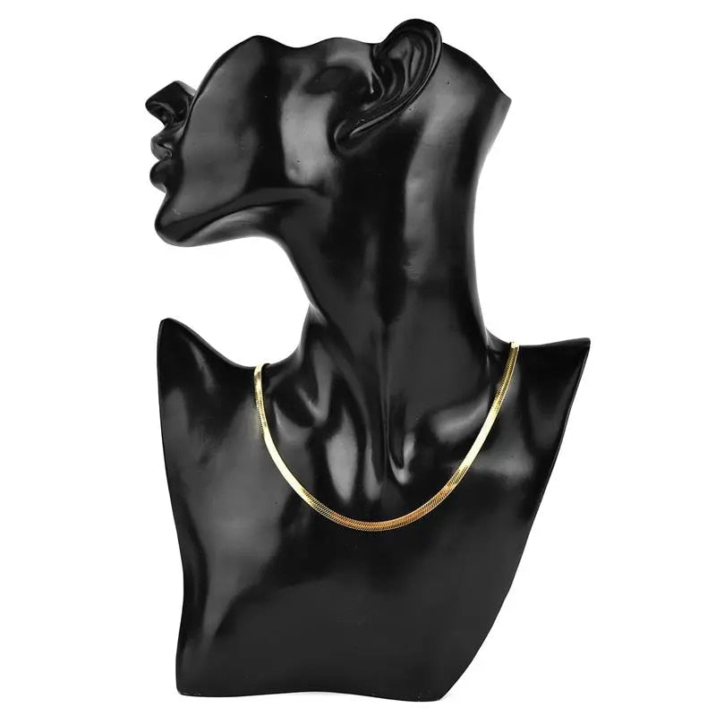 2-5mm Width Stainless Steel Flat Chain Necklace Hot Fashion Herringbone Gold Co image 10