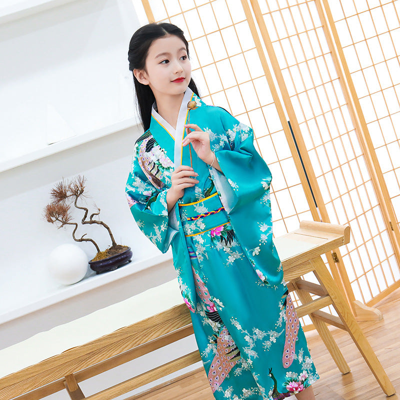 Girls Traditional Kimono Kids Original Ao Dai Yukata Wedding Dress Japanese Yuk image 6