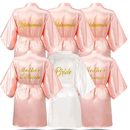 new Rose Gold bathrobe bride satin robe women getting married bride hen party image 6