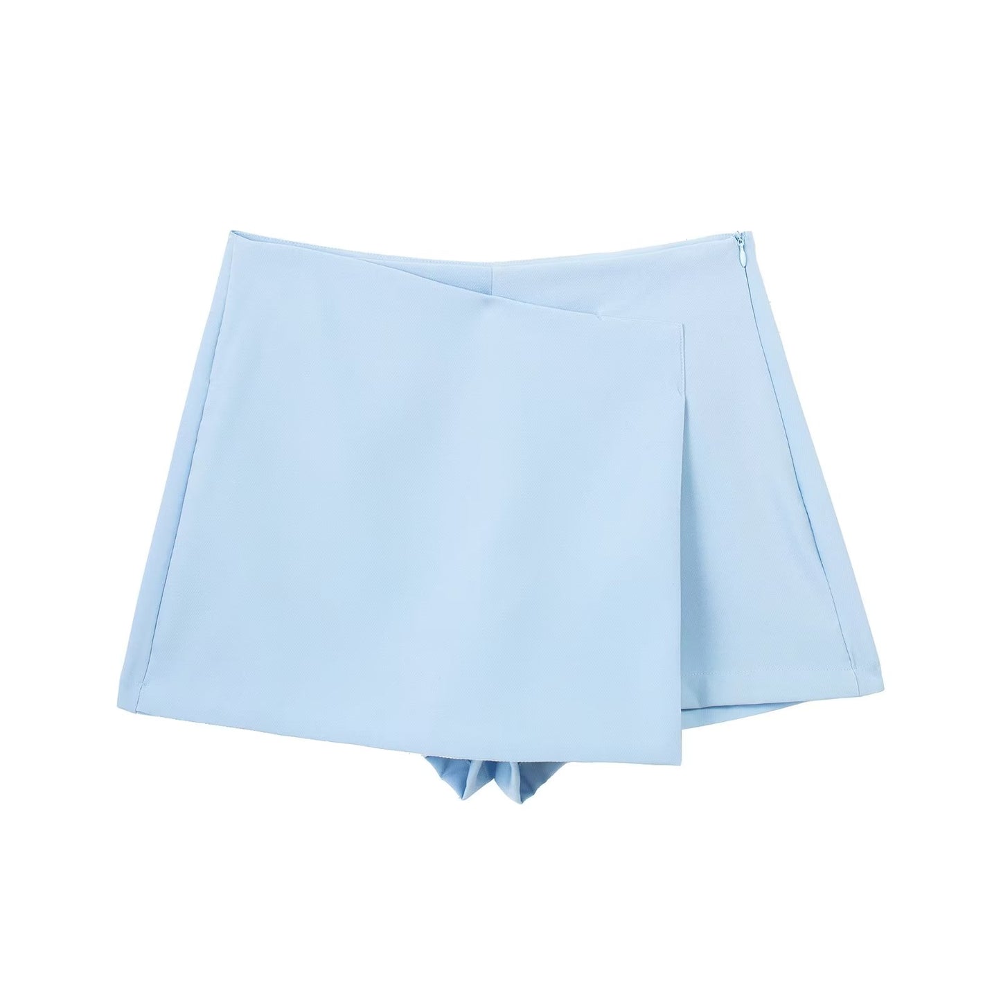 Willshela Women Fashion Solid Asymmetrical Side Zipper Skirts Shorts Vintage Hi image 4