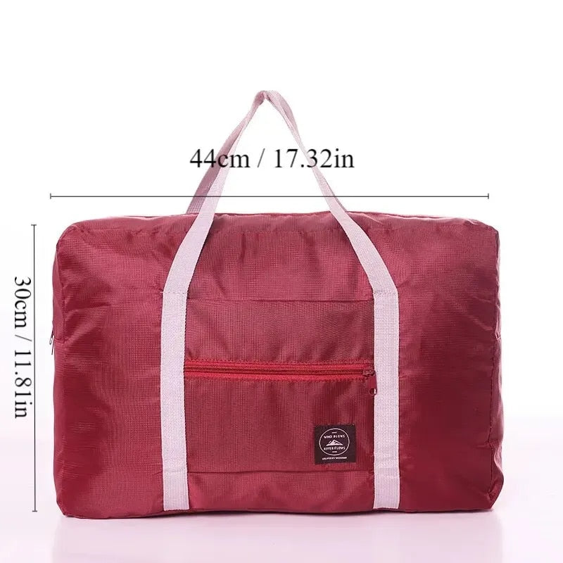 1Pc Red/Navy/Green Multifunctional Folding Travel Bag Single Shoulder Hand Lugg image 2