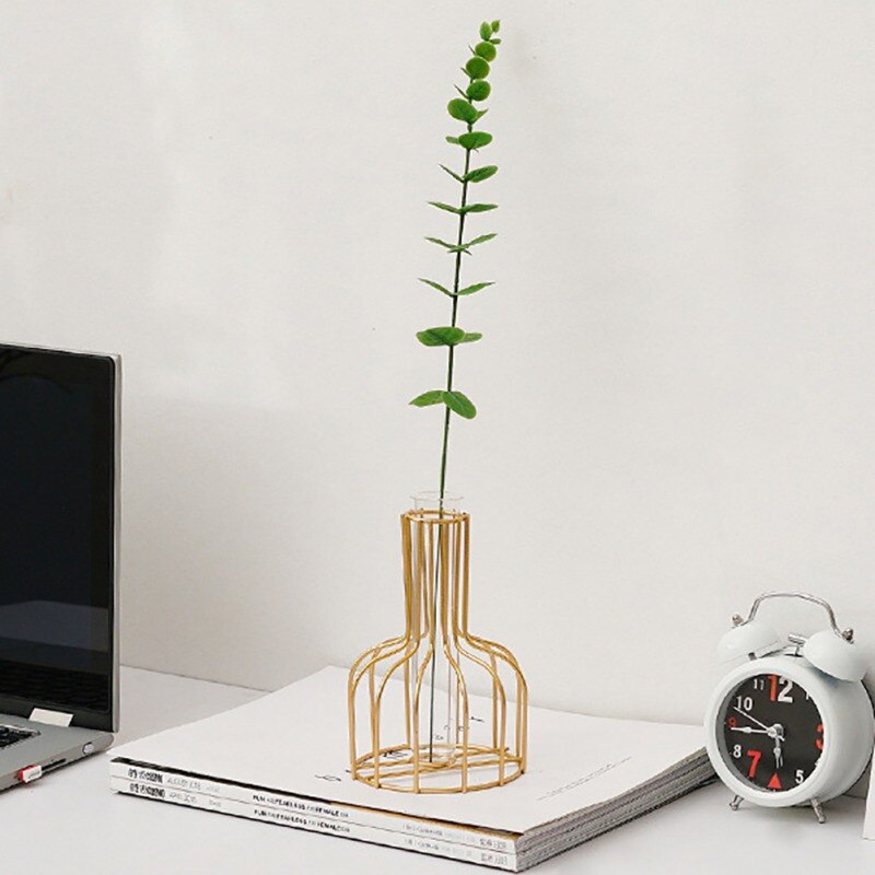 Flowers Vases Gold Hydroponic Vase Decoration Flowers Plant Holder Home Living image 2