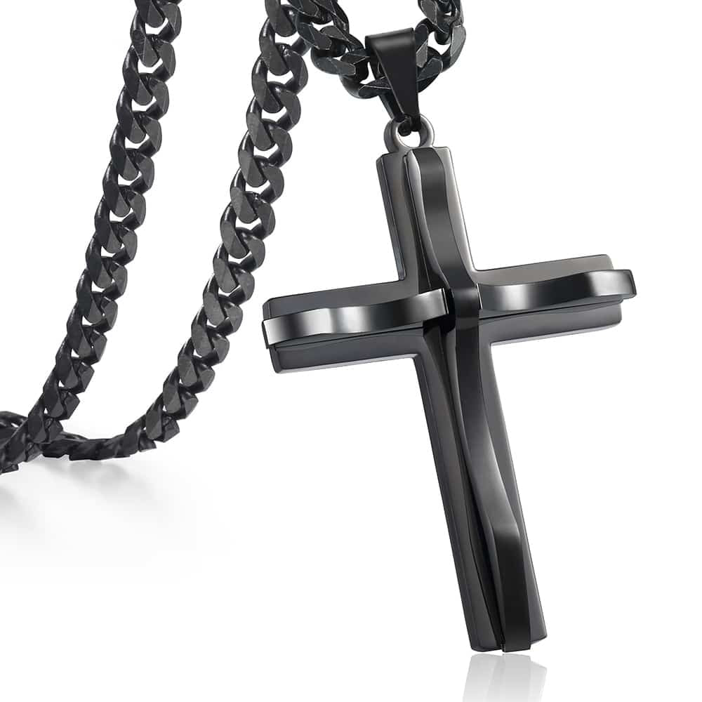 Gold Silver Color Cross Pendant Necklace For Men Stainless Steel Pendant Neckl image 14