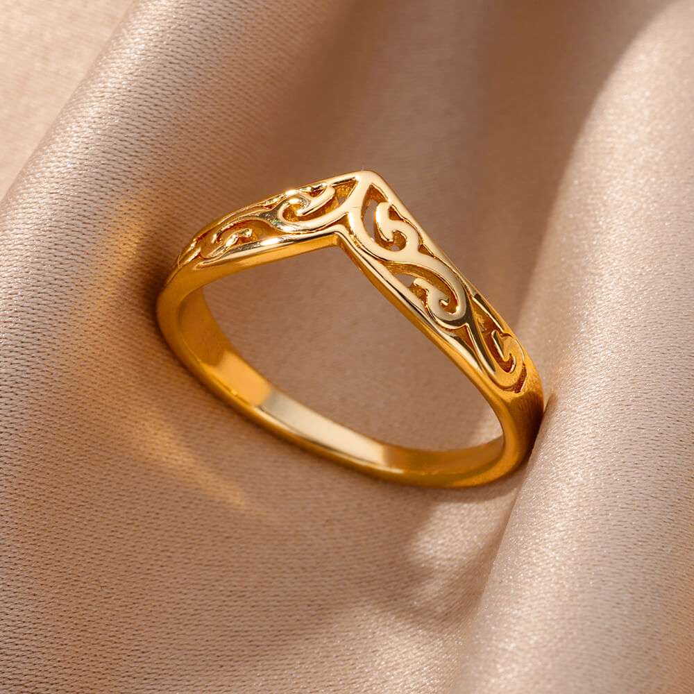 Stainless Steel Rings for Women Aesthetic Sunflower Gold Plated Wedding Couple image 7