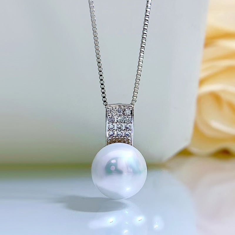 S925 Silver Necklace Tahitian Black Pearl Necklace Pendant Tamsui K Gold Natura image 2