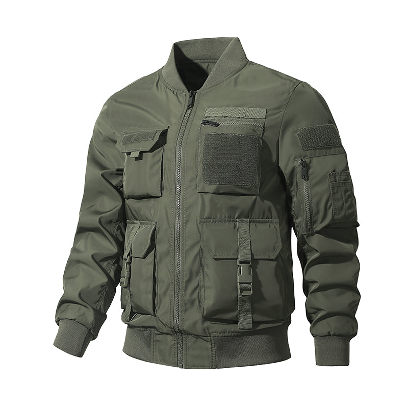 Spring Autumn New Multi-Pocket Bomber Jacket Mens Fashion Casual Windproof Pilo image 0