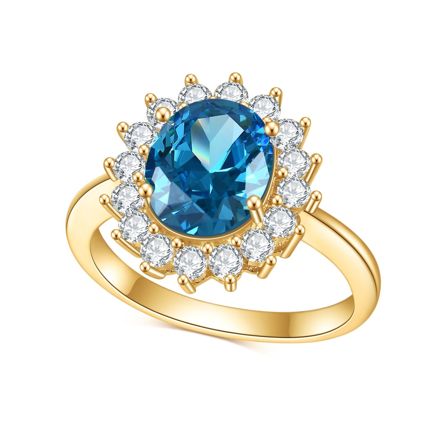 GEM'S BALLET Princess Diana Style 925 Sterling Silver Gold Filled Ring Colorful image 4
