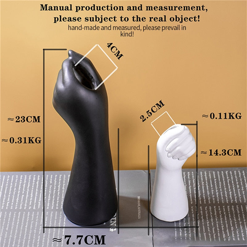 Room Decor Hand-shaped Vase Golden Hand Vase Flowers Modern Home Office Decor o image 6